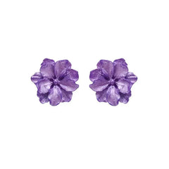 Purple Flower Earrings