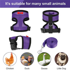 Chicken duck Goose Harness with Leash Adjustable Chicken Leash for Hens Duck Puppy Breathable Comfortable Pet Harness 3 Sizes Y5GB