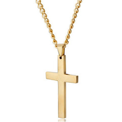 Gold Alloy Cross Necklace and chain