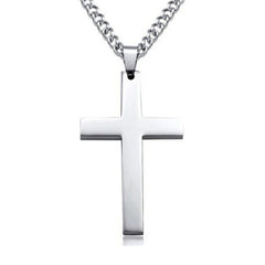 Silver Necklace and Cross Necklace