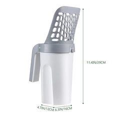 White and Gray Cat Litter Scooper with handle