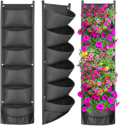 Black Vertical Hanging Garden Flower Pots