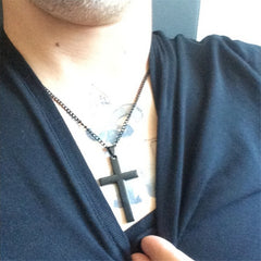 Unisex Black Cross Necklace