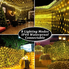 8 lighting modes Net Mesh Solar Fairy Lights