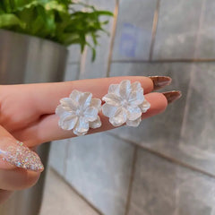 White Flower Earrings