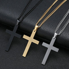 Alloy Gold Silver Black Cross Necklace